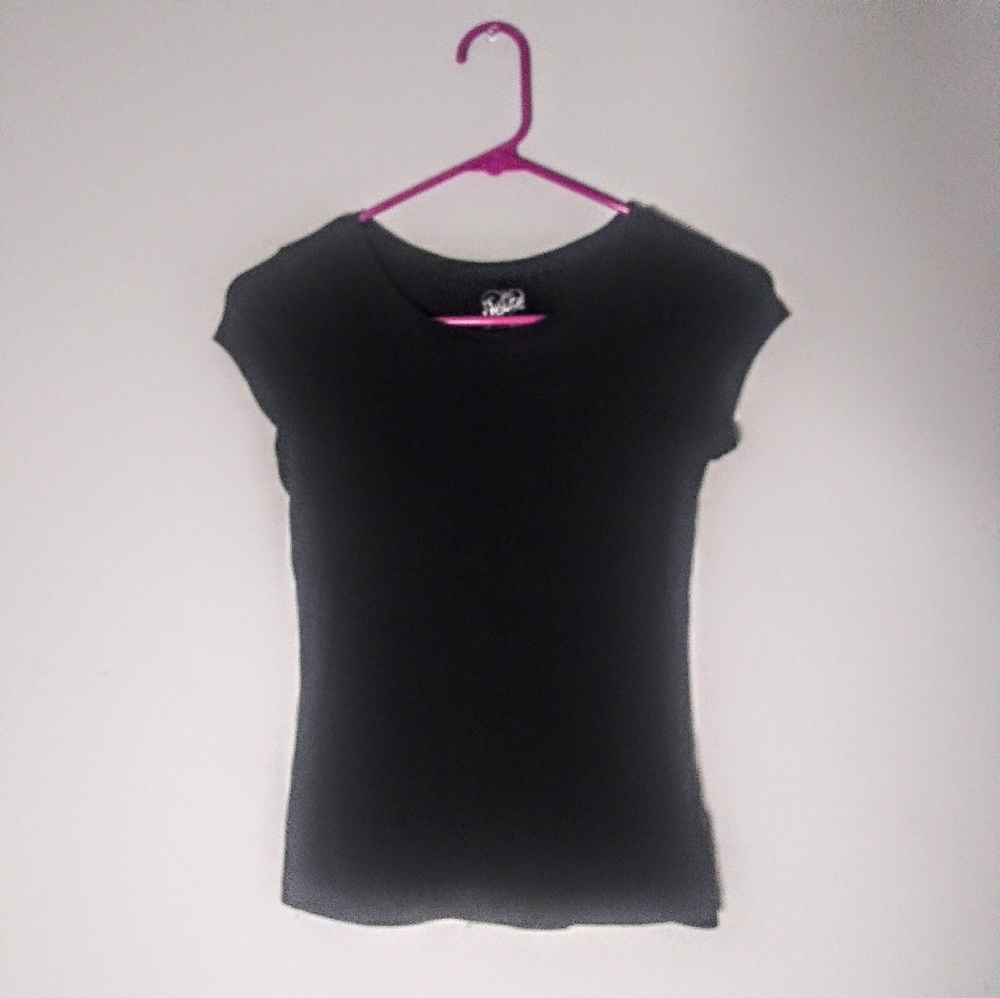 JUSTICE | Black Basic Crew Neck Tee